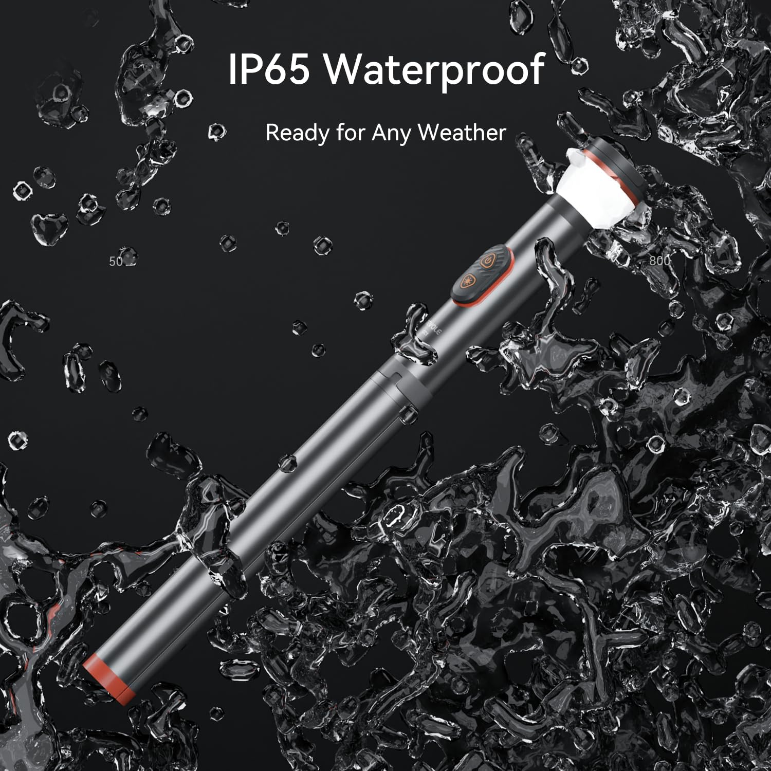 Telescopic Camping Light Collapsible 800 Lumens IP65 Waterproof Smart Remote Magnetic Base USB Rechargeable Battery Adjustable Height for Outdoor Adventure Hiking Emergency Lighting